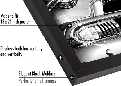 18x24 Poster Frame In Black With Polished Plexiglass And Wide Molding