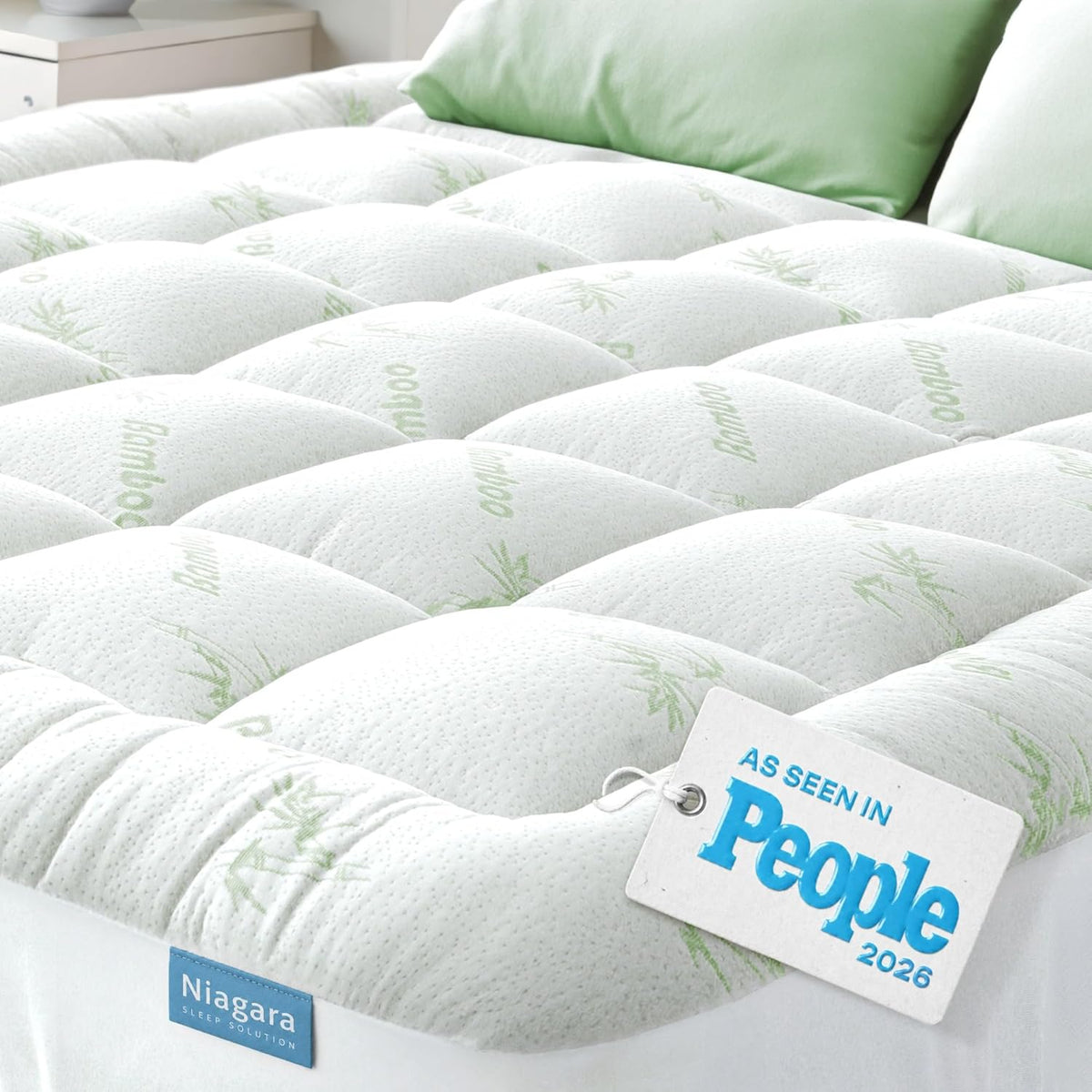 Queen Mattress Topper With Bamboo Cooling Pillow Top By Niagara