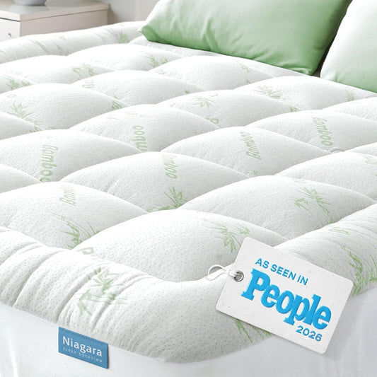 Queen Mattress Topper With Bamboo Cooling Pillow Top By Niagara
