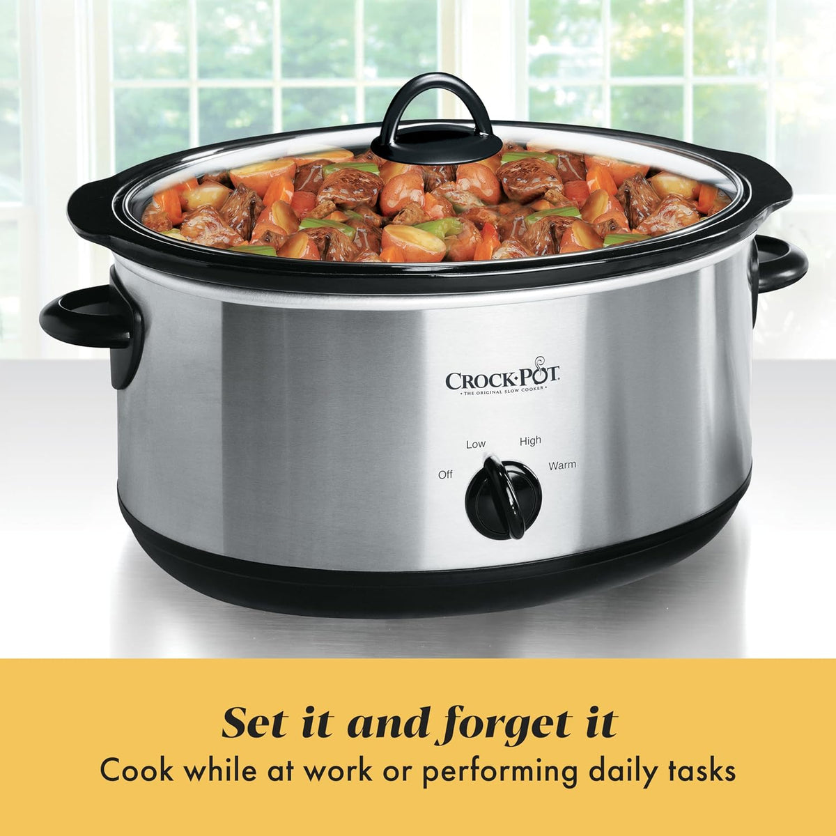 7-Quart Manual Slow Cooker, Crock-Pot Stainless Steel