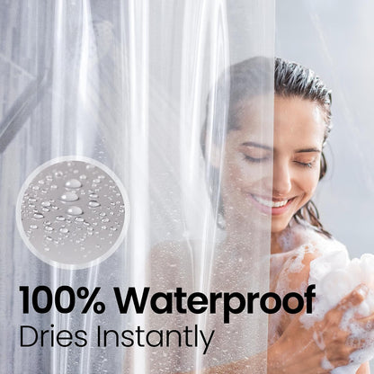 Clear Waterproof Shower Curtain 72x72 With Rust-Proof Grommets LiBa