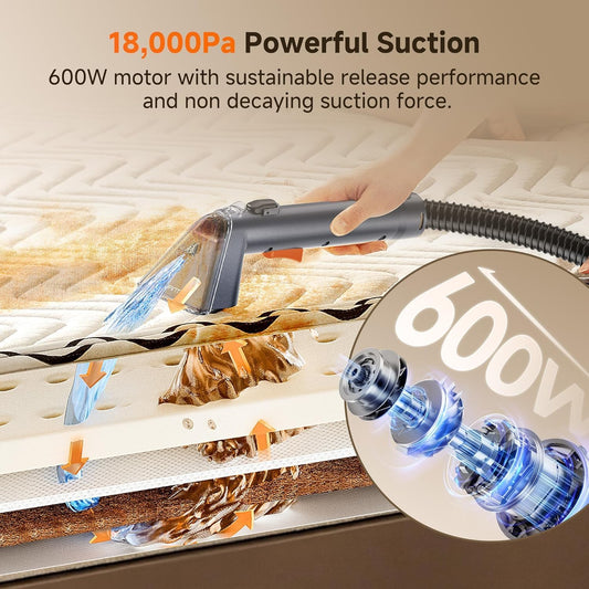 Uwant Y100 Portable Carpet Cleaner with 18Kpa Suction and 2-in-1 Tank