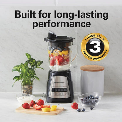 Wave Action Countertop Blender 40 Oz Glass Jar, 700W Hamilton Beach