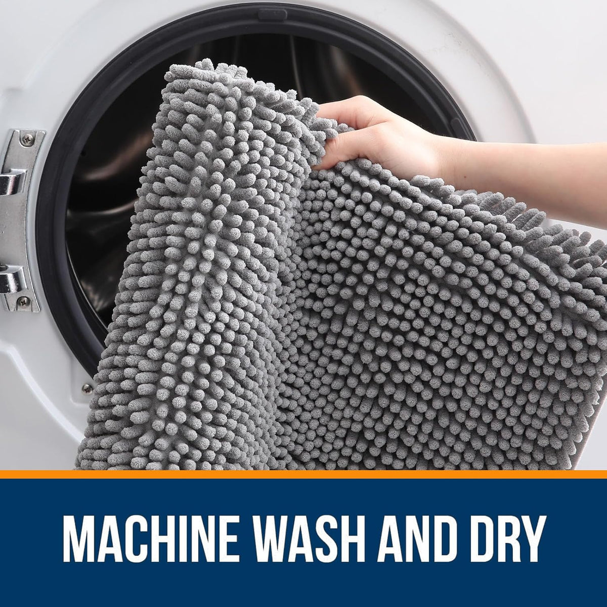 30x20 Bath Rug, Soft Absorbent Chenille Mat Non-Slip Backing OLANLY