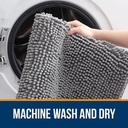 30x20 Bath Rug, Soft Absorbent Chenille Mat Non-Slip Backing OLANLY