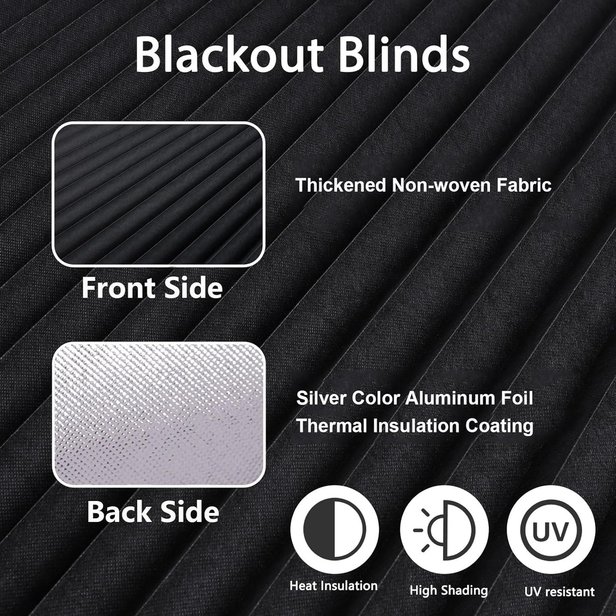 Maritown Cordless Blackout Blinds Cut to Size Self Adhesive Shades
