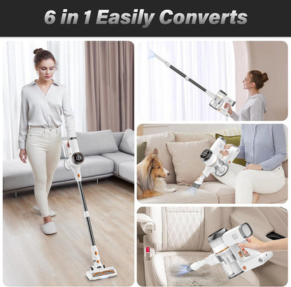 Cordless Stick Vacuum for Pet Hair & Hard Floors Tikom V500 LED Screen