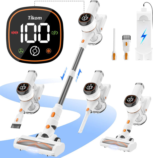 Cordless Stick Vacuum for Pet Hair & Hard Floors Tikom V500 LED Screen