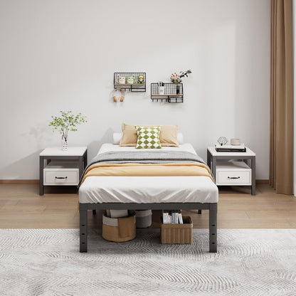LUMUNANCE Twin Metal Bed Frame, 14 Inch Platform with Underbed Storage