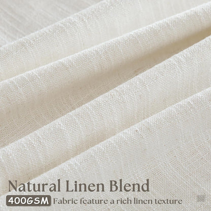 Pinch Pleat Linen Curtains 84 Inch, TWODRAPES Semi Sheer 2 Panels