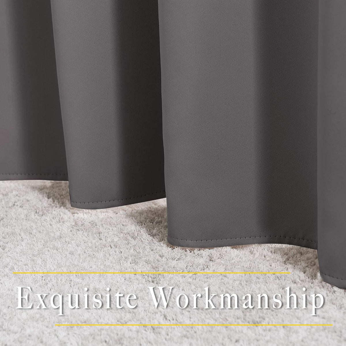 Gray Blackout Curtains 84 Inch Long, NICETOWN Thermal Grommet Panels