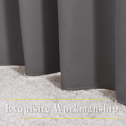 Gray Blackout Curtains 84 Inch Long, NICETOWN Thermal Grommet Panels
