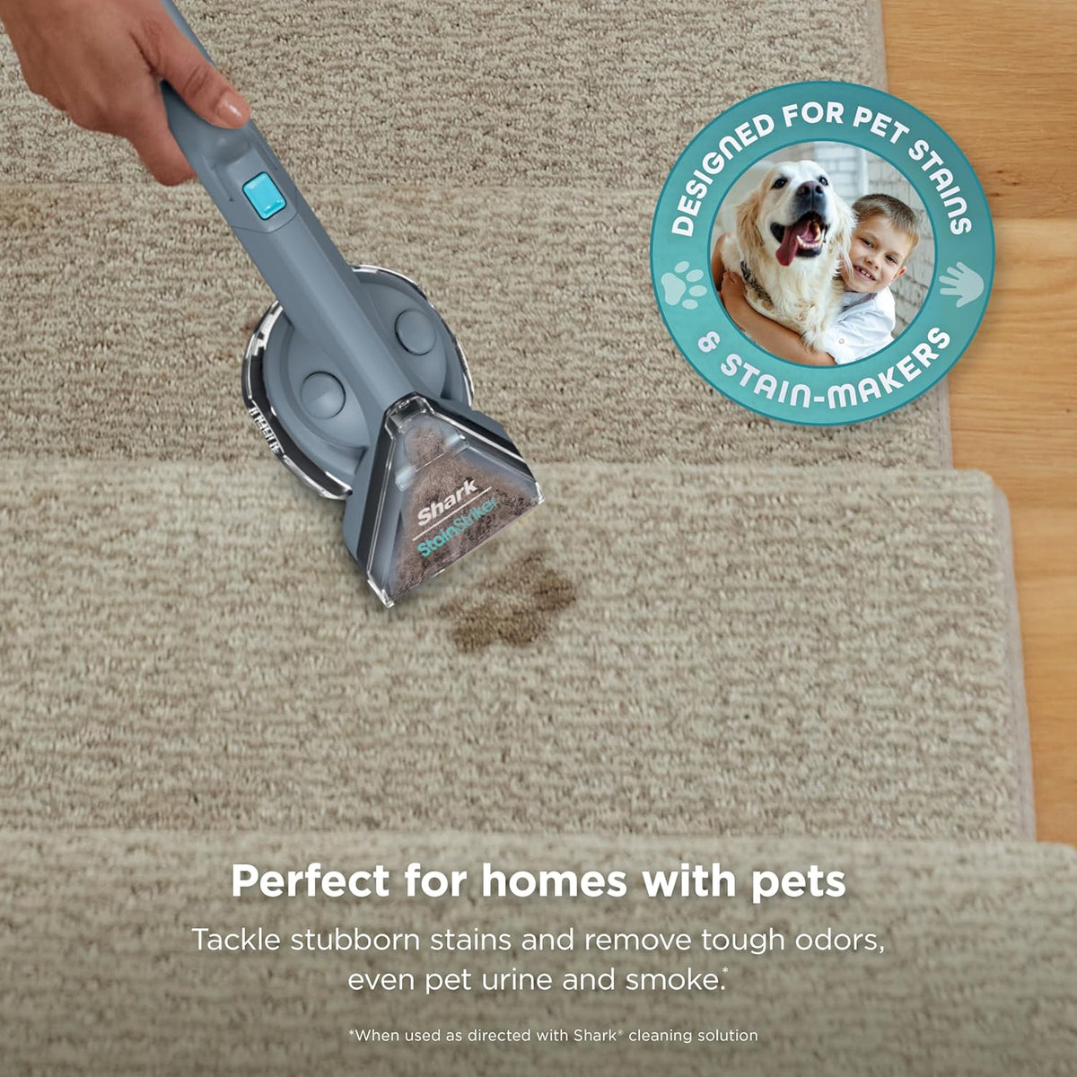 Portable Carpet Cleaner - Shark StainStriker, 4 Tools, OXY Formula