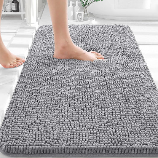 30x20 Bath Rug, Soft Absorbent Chenille Mat Non-Slip Backing OLANLY