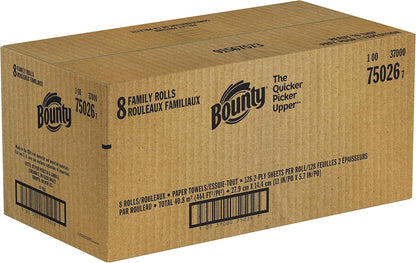 Quick Size Paper Towels, 8 Family Rolls, Highly Absorbent by Bounty