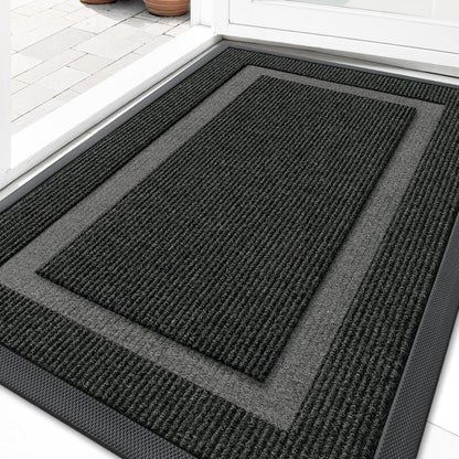 Low Profile Doormat for Front Door, 29.5x17 Black by OLANLY