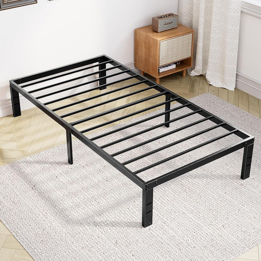 Twin Platform Bed Frame Heavy Duty Steel With Storage Sweetcrispy